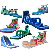 Toboggan aquatique gonflable rose sur mesure EN14960 de 5,5 m (18 pi) à usage intensif, à une voie, avec grande piscine intégrée, personnalisable OEM