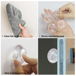 Butée de porte transparente en silicone sans perçage, coussinet anti-choc pour la sécurité au bureau et à la maison, protection des portes, amélioration de l'habitat - Product Image 5