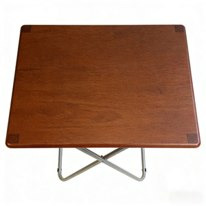 Table utilitaire pliable jumbo 29 x 20 pouces en acajou massif, imperméable, pour repas en plein air, salon, en stock aux États-Unis - Product Image 4