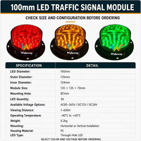 Module de feux de signalisation LED 100 mm rouge jaune vert DC12V DC24V AC85-265V Prêt à l'emploi Stock disponible Fournisseur OEM ODM