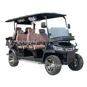 Carrito de golf eléctrico de baja velocidad para 6 personas con soporte para bolsas de golf para transporte en playa, granja y villas privadas - Product Image 3