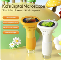 Children's Portable Mini Digital Microscope 1000x Magnification 2-inch Screen 8 LED