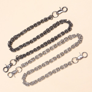 โซ่คาดเอวแบบยูนิเซ็กซ์ สีเงินทิเบต ดีไซน์แบบเชื่อมต่อกัน สไตล์ฮิปฮอป สำหรับกางเกงลำลอง แบบพันรอบเส้นเดียว - Product Image 3