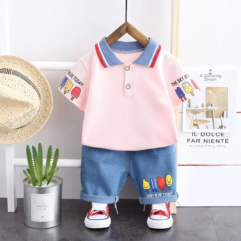 Kids Baby Boys Clothing Sets Children Wears Infant Girls Tee Shirt + Pants Outfits Suits