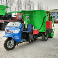 Épandeur d'aliments pour bétail diesel 25 CV en acier inoxydable, 5 m, avec chaîne de raclage robuste, distributeur d'ensilage hydraulique double face