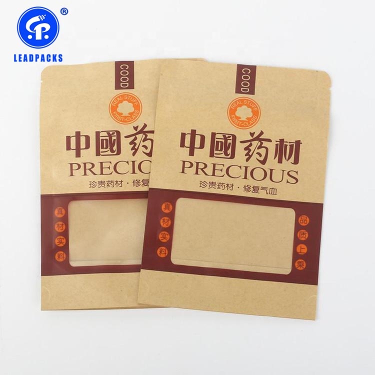 Wholesale Valuable Medicinal Materials Kraft Paper Packaging Bag Chinese Medicinal Materials Self-sealing Sealed Bag