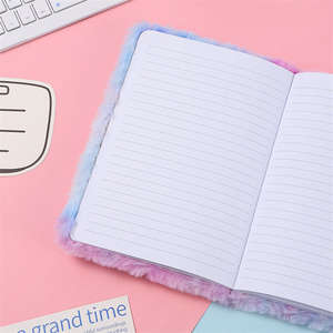 สมุดโน๊ตล็อคขนปุยนางเงือกสีฟ้าและสีชมพูแฟนซี A5พิมพ์สมุดบันทึกโรงเรียนสำหรับเด็กผู้หญิงและนักเรียนเด็กไดอารี่ลับ - Product Image 5