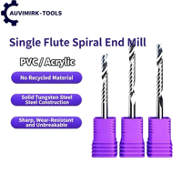 Fraise spirale à une dent de qualité 5A, 3.175-12mm, OEM pour routeur CNC