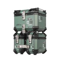 Ensemble de 3 pièces de valises latérales et de coffre supérieur en alliage d'aluminium étanche de 18L et 45L avec autocollants pour moto scooter CC110 PG-1