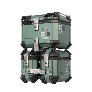 Ensemble de 3 pièces de valises latérales et de coffre supérieur en alliage d'aluminium étanche de 18L et <span class=keywords><strong>45L</strong></span> avec autocollants pour moto scooter CC110 PG-1 - Product Image 2