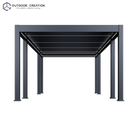 Kits de pergola bioclimatique de jardin, toit à lamelles motorisé et réglable, pavillon extérieur en aluminium thermolaqué pour balcon Prestige