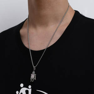 Collier pendentif tendance en acier inoxydable 316L personnalisé, bijoux fins, collier robot mobile pour homme - Product Image 4