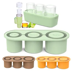 Summer Hot Selling Food Grade Large Capacity Silicone Ice Cube Making Molds Silicone Ice-tray For Stanley Cup With Lid