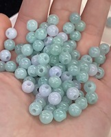 Perles rondes en jadéite birmane naturelle de qualité A, 7 mm, vert clair/bleu aquatique, perles en vrac pour bracelet DIY, vente en gros