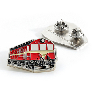Badge de train en métal émail doux, 20 pièces, design personnalisé, couleur rouge, camioneur, bus, train - Product Image 2