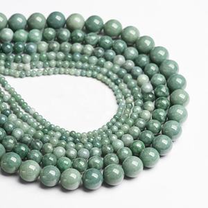 Natural Jadeite <b>Large</b> Hole Round <b>Beads</b> DIY Bracelet Necklace Manual Materials Factory Wholesale SZ01 - Product Image 3