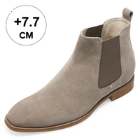 Bottes de ville rehaussantes pour hommes en cuir véritable de haute qualité, hauteur 7,7 cm, personnalisées pour le bureau et les occasions formelles