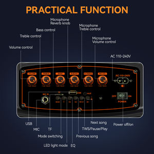 Haut-parleur karaoké professionnel de 15 pouces avec micro RVB et système de sonorisation portable haute puissance à distance - Product Image 4