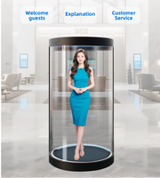 Nuevo Lanzamiento Proyector de Holograma 3D con Pantalla en L Transparente de Sobremesa para Publicidad en Interiores con Control Remoto