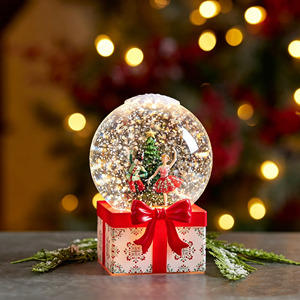 Globo de Nieve Navideño Personalizado con Luz, Diseño de Cascanueces y <span class=keywords><strong>Ballet</strong></span> |   Globo de Agua con Brillantina a Pilas para Decoración Navideña y Regalo - Product Image 2