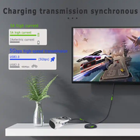 Cable de Carga USB-C en Ángulo Recto de 90 Grados, Forma de L, Macho, VR para Cable de Conexión 3.2 Gen1, 5Gbps, 5A, Carga Rápida, Trenzado de Cobre Puro
