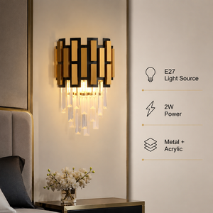 Lámpara de pared LED acrílica moderna para interiores, con marco de metal, E27, 2W, CCT seleccionable, para dormitorio, sala de estar, hogar, hotel, villa, proyecto. - Product Image 3