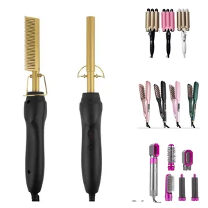 Professional Ceramic Flat Iron Hair Straightener Electric Heating Comb For Wigs Household Use