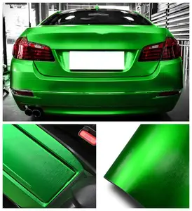 מכירה לוהטת רכב גוף ויניל לעטוף אפל ירוק מוברש מט כרום ויניל מדבקה
