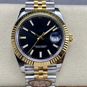 Reloj Mecánico de Lujo de Súper Calidad, Resistente al Agua, 41 mm, Dos Tonos, Oro Amarillo, Acero 904L, Movimiento 3235, 126-334, Correa Jubilee Negra - Product Image 1