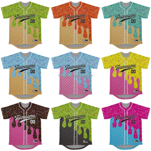 Maillots de baseball personnalisés à motif de crème glacée, tenues assorties pour la famille, pour jeunes et adultes, pour les jours de match estivaux - Product Image 4