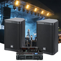 Ensemble de 2 enceintes DJ karaoké pleine gamme 8 pouces avec amplificateur 2 canaux, équipement audio de scène, système de sonorisation PA pour KTV