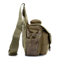 Sac de poitrine de chasse camouflage imperméable, sacoche bandoulière en polyester avec fermeture éclair