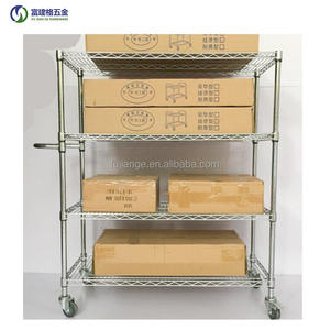 מדף אחסון מתכת רב-שכבתי בהתאמה אישית למסעדות, מדף שירות נייד לחלון, מדף משופע לאיסוף - Product Image 2