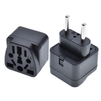 Adaptateur de prise de conversion standard européenne avec deux broches rondes, adaptateur universel 4,0 mm de US/EU/UK/AU vers prise standard européenne WY-9C