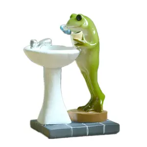 Figurines de grenouille en résine, produit artisanal, décoration de la maison, ornement original de table en cadeau, nouvelle collection, Z13345A