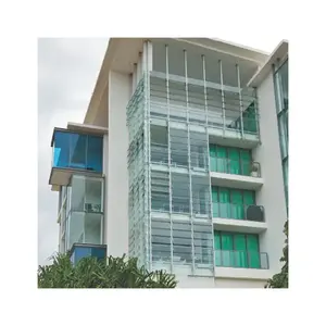 Kualitas tinggi kaca yang dapat dioperasikan tirai nuansa gaya ayunan pembukaan horisontal aluminium Aloi jendela