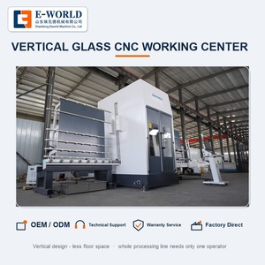 เครื่องเจาะและกัดกระจกแนวตั้ง E-WORLD 380V เครื่อง CNC อัตโนมัติความแม่นยำสูง สำหรับการแปรรูปกระจกขนาด 3-19 มม. - Product Image 2