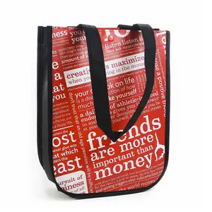 Recyclebaar Ronde Hoek Eco Vriendelijke Custom Logo Gedrukt Shopping Tote Non-woven Tas