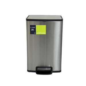 E-clean Foot Operated Stainless Steel Square Trash Can 20L With Shock Absorbing Lid For Home Kitchen Hotel Use - Product Image 3