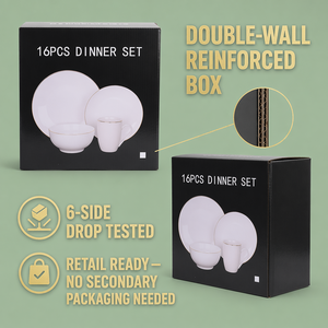 Service de table de luxe <span class=keywords><strong>16</strong></span> pièces en porcelaine fine, coffret cadeau, bord doré, pour mariage, Noël, anniversaire, fêtes, MOQ <span class=keywords><strong>4</strong></span> services - Product Image 4