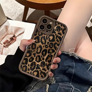 Custodia per <span class=keywords><strong>iPhone</strong></span> 16 Plus 17 Air Pro Max con stampa leopardata marrone retrò, antiurto, cover posteriore alla moda - Product Image 4