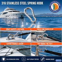 Mousqueton à ressort en acier inoxydable 316 DIN5299C 6x60mm pour l'escalade, les animaux domestiques, les yachts, les bateaux, accessoires de quincaillerie marine