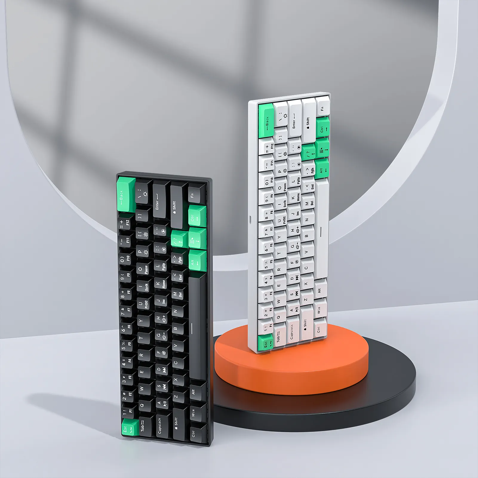 AMZ Keyboard Gaming, tata letak 60% kompak RGB Backlit LED 61 tombol mekanik untuk gamer profesional
