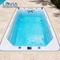 Piscine Spa Rectangulaire Autoportante Moderne LOVIA ZR7861 en Acrylique avec Cascade Écologique et Panneau de Contrôle Intelligent pour Extérieur