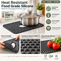 Tapis de protection d'évier en silicone sur mesure, personnalisable (couleur, logo), qualité alimentaire, résistant à la chaleur, avec drainage alvéolé, OEM ODM