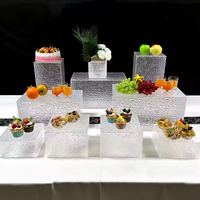 Présentoir de table en acrylique à ondulation d'eau pour décorations de mariage pour desserts et gâteaux Présentoir de nourriture pour hôtels et restaurants