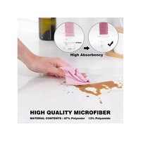 Lingettes sans peluche de qualité supérieure, lot économique, serviettes de cuisine réutilisables, 20 pièces, rouleau de chiffon de nettoyage en microfibre rose