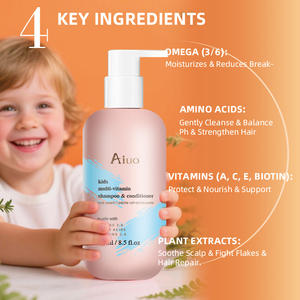 ילדים שיער מסולסל קרם לחות אורגני פרטי תווית קלה היפואלרגני החלקה 2 ב 1 שמפו - Product Image 3