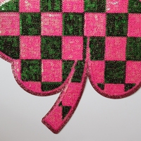 Parches de Pascua bordados con lentejuelas de brillo verde rosa más buscados St. Patricks trébol de cuatro hojas hierba de la suerte para ropa