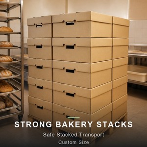 Scatola in Cartone Kraft Cerato Resistente al Grasso per Consegna di Panetteria e <span class=keywords><strong>Pasticceria</strong></span>, Scatola Ondulata per Imballaggio Alimentare con Barriera Contro l'Umidità - Product Image 3